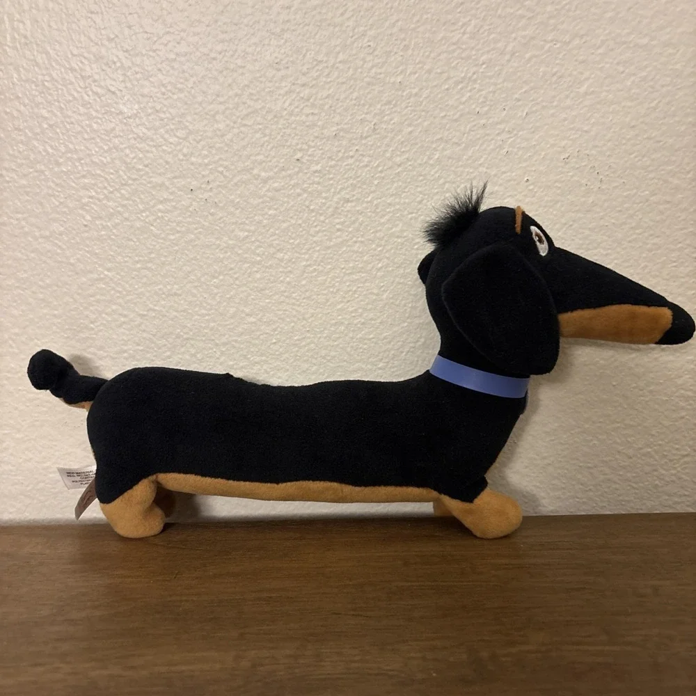 TY Secret Life Of Pets Buddy Dachshund Plush Wiener Dog Pup‎ Black Brown 12